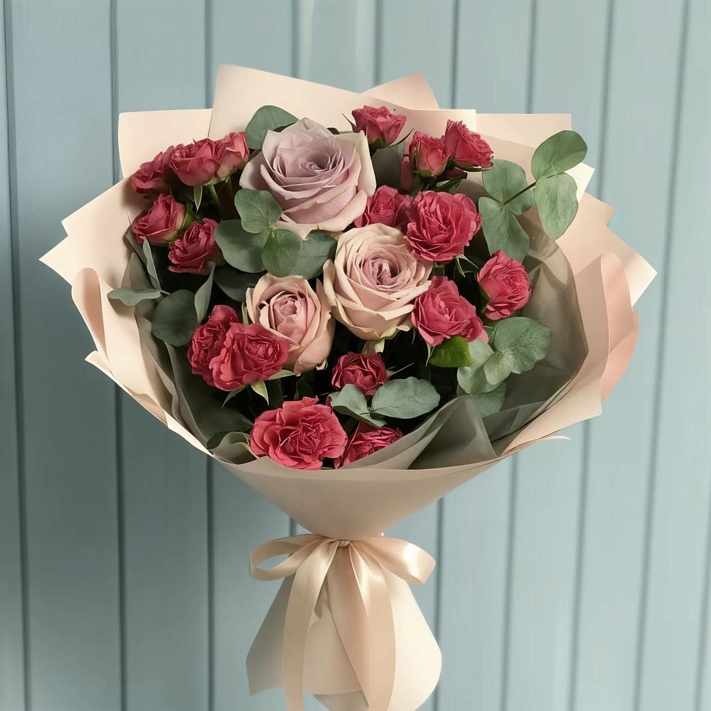 Букет цветов из: Гвоздики и Розы в Зорино