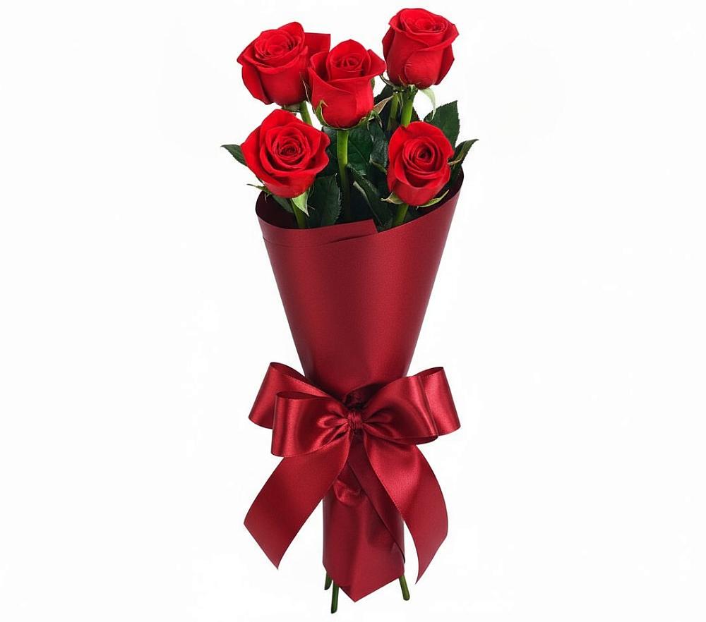 Букет 5 Красных роз Эдлесс Лав в Зорино