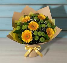 Букет цветов из:  Герберы и Хризантемы в Зорино
