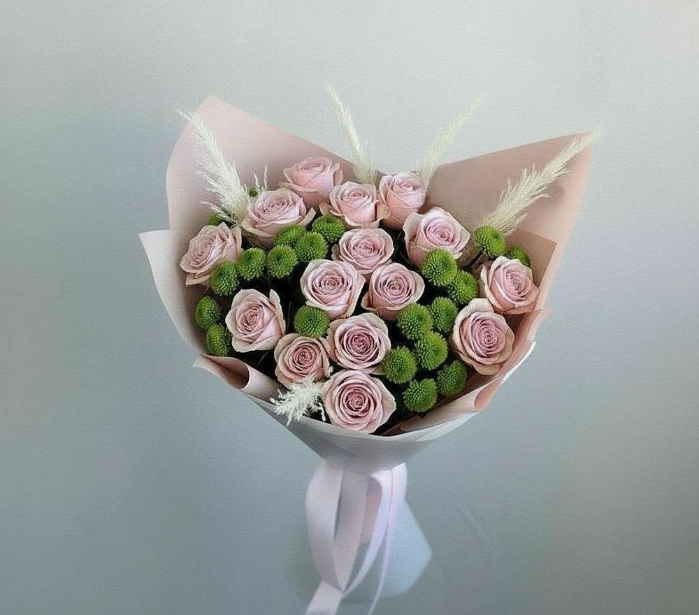 Букет цветов из: Розы и Хризантемы в Зорино