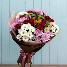 Букет цветов из:  Розы, Хризантемы и Альстромерии в Зорино