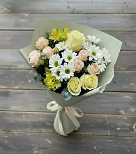 Букет цветов из:  Альстромерии, Розы и Хризантемы в Зорино